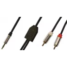 Кабель соединительный аудио Premier 5-334 3.0 Jack 3.5 (m)/2хRCA (m) 3м. позолоч.конт. черный/серый