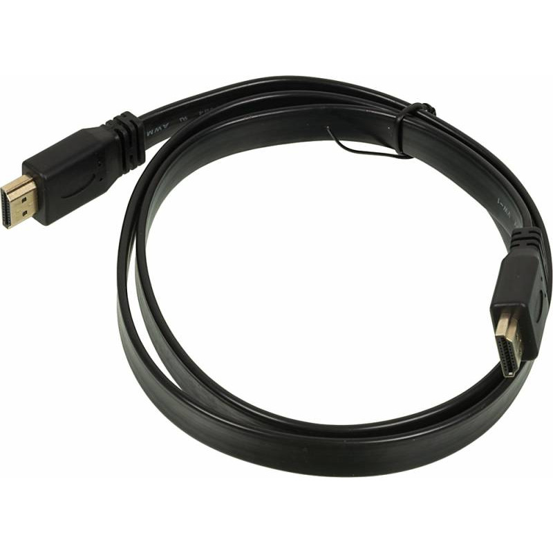 Кабель аудио-видео High Speed ver.1.4 Flat HDMI (m)/HDMI (m) 1м. позолоч.конт. черный