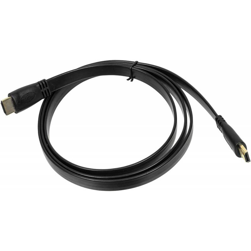 Кабель аудио-видео High Speed ver.1.4 Flat HDMI (m)/HDMI (m) 1.5м. позолоч.конт. черный