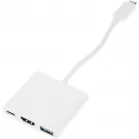 Адаптер Buro USB Type-C (m)/HDMI (f)/USB 3.0 A (f) 0.1м. белый (BHP RET TPC-HDM)
