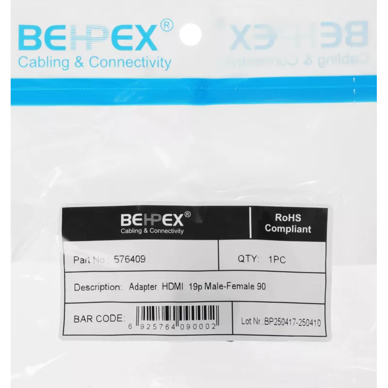 Адаптер аудио-видео 90 Deg HDMI (m)/HDMI (f) 1зв