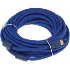 Кабель аудио-видео HDMI (m)/HDMI (m) 10м. феррит.кольца позолоч.конт. синий