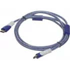 Кабель аудио-видео HDMI (m)/HDMI (m) 1.8м. феррит.кольца позолоч.конт. синий/белый