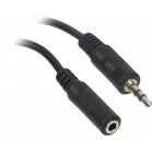 Кабель-удлинитель аудио Buro BAAC003-1 Jack 3.5 (m)/Jack 3.5 (f) 1м. черный