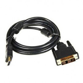 Кабель-переходник аудио-видео Buro DVI-D (m)/HDMI (m) 5м. феррит.кольца позолоч.конт. черный (HDMI-19M-DVI-D-5M)
