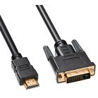 Кабель-переходник аудио-видео Buro DVI-D (m)/HDMI (m) 5м. феррит.кольца позолоч.конт. черный (HDMI-19M-DVI-D-5M)