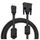 Кабель-переходник аудио-видео Buro DVI-D (m)/HDMI (m) 5м. феррит.кольца позолоч.конт. черный (HDMI-19M-DVI-D-5M)
