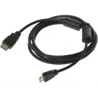 Кабель аудио-видео Buro HDMI 1.4 HDMI (m)/Mini HDMI (m) 1.8м. феррит.кольца позолоч.конт. черный (MINIHDMI-1.8M)