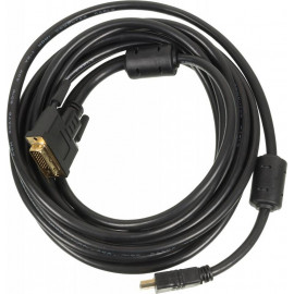 Кабель-переходник Ningbo DVI-D (m)/HDMI (m) 5м. феррит.кольца позолоч.конт. черный