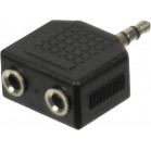 Адаптер аудио Ningbo Headphone Splitter 2xJack 3.5 (f)/Jack 3.5 (m) черный (JAAA095-B)