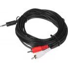 Кабель аудио Ningbo JAAC010-5 2хRCA (m)/Jack 3.5 (m) 5м. черный