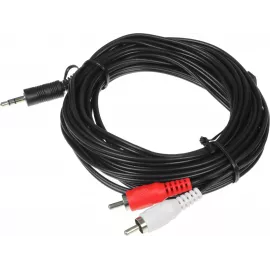 Кабель аудио Ningbo JAAC010-5 2хRCA (m)/Jack 3.5 (m) 5м. черный