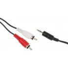 Кабель аудио Ningbo JAAC010-5 2хRCA (m)/Jack 3.5 (m) 5м. черный