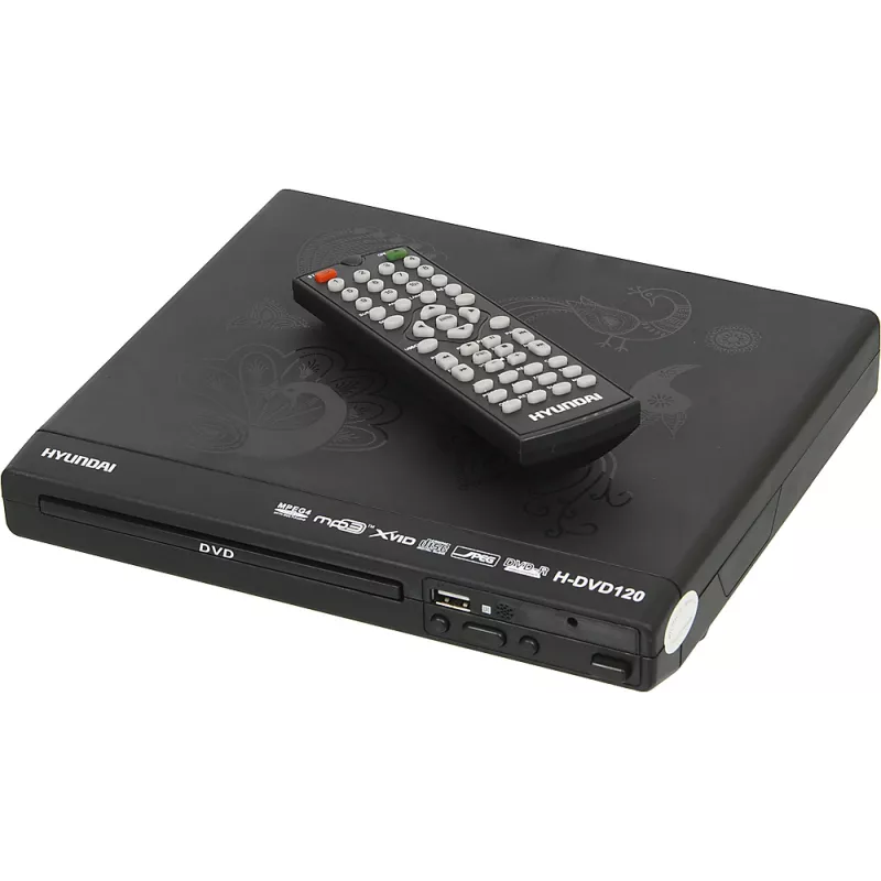 Плеер DVD Hyundai H-DVD120 черный ПДУ