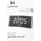 Радиобудильник Harper HCLK-1006 черный LED подсв:зеленая часы:цифровые AM/FM