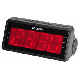 Радиобудильник Hyundai H-RCL140 черный LED подсв:красная часы:цифровые AM/FM