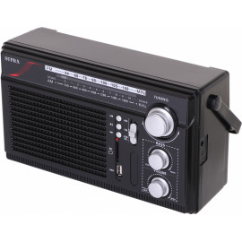 Радиоприемник портативный Supra ST-33U черный USB SD