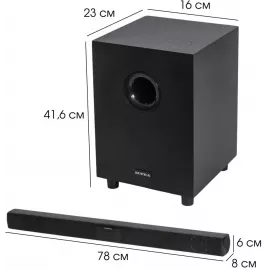 Саундбар Supra SSB-21 2.1 100Вт+180Вт черный