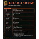 Блок питания Gigabyte ATX 850W AORUS GP-AP850GM 80+ gold 24pin APFC 135mm fan 6xSATA Cab Manag RTL