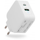 Блок питания TopON TOP-GaN-65W автоматический 65W 5V-20V 3.25A 2xUSB от бытовой электросети LED индикатор