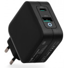Блок питания TopON TOP-GaN-65WB автоматический 65W 5V-20V 3.25A 2xUSB от бытовой электросети LED индикатор