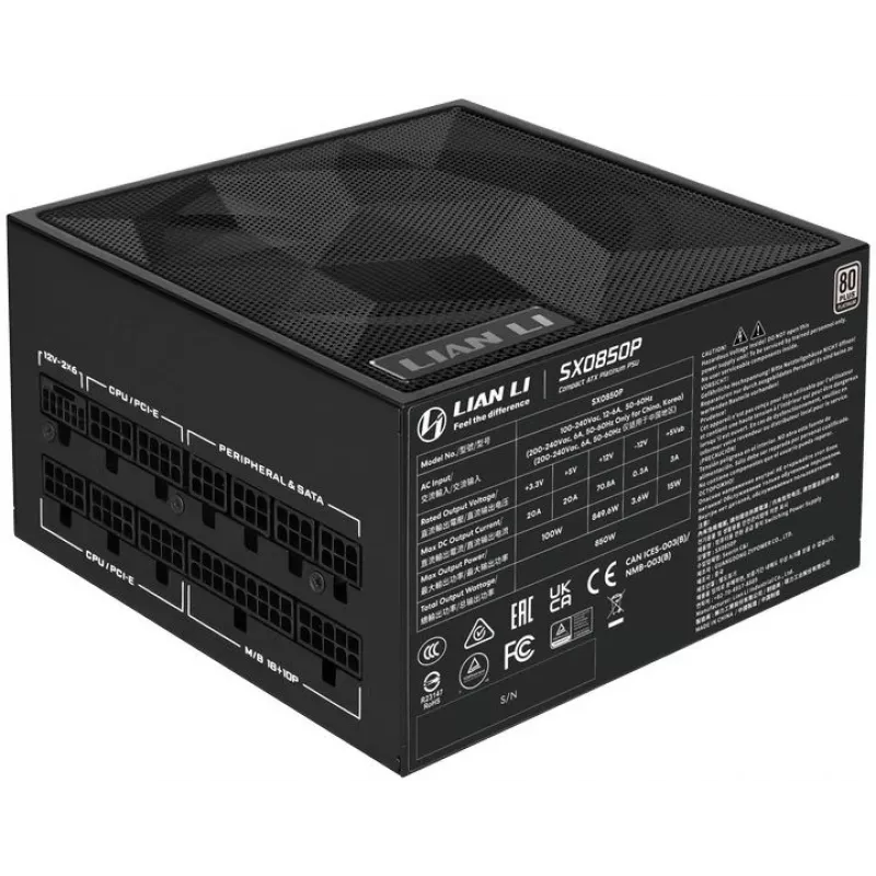 Блок питания Lian-Li ATX 850W SX0850P 80+ platinum (20+4pin) APFC 120mm fan 8xSATA Cab Manag RTL
