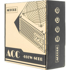 Блок питания Accord ATX 600W ACC-600W-80BR 80+ bronze (24+4+4pin) 120mm fan 6xSATA RTL