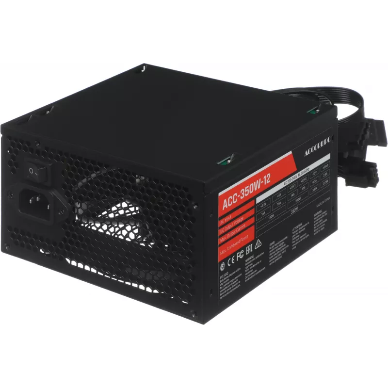 Блок питания Accord ATX 350W ACC-350-12 (20+4pin) 120mm fan 4xSATA