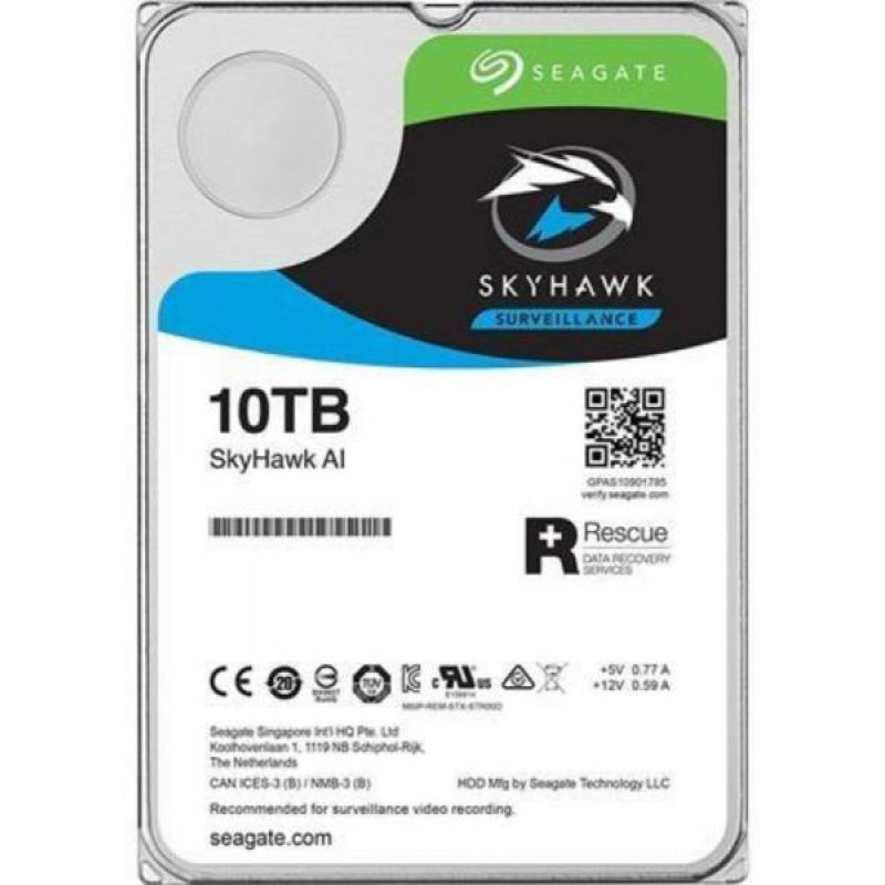 Жесткий диск Seagate Original SATA-III 10Tb ST10000VE0008 SkyHawkAI (7200rpm) 256Mb 3.5