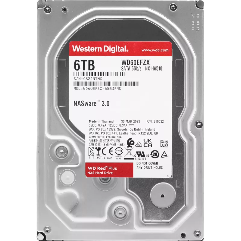 Жесткий диск WD SATA-III 6Tb WD60EFZX NAS Red Plus (5640rpm) 128Mb 3.5