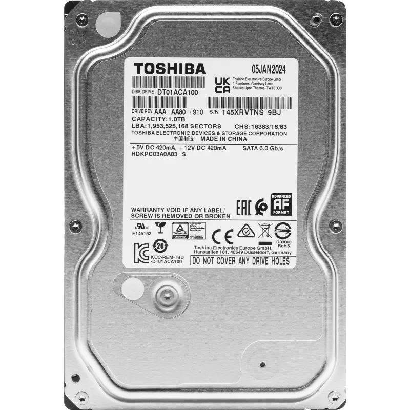 Жесткий диск Toshiba SATA-III 1Tb DT01ACA100 (7200rpm) 32Mb 3.5