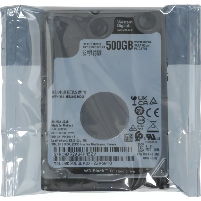 Жесткий диск WD SATA-III 500Gb WD5000LPSX Notebook Black (7200rpm) 64Mb 2.5"