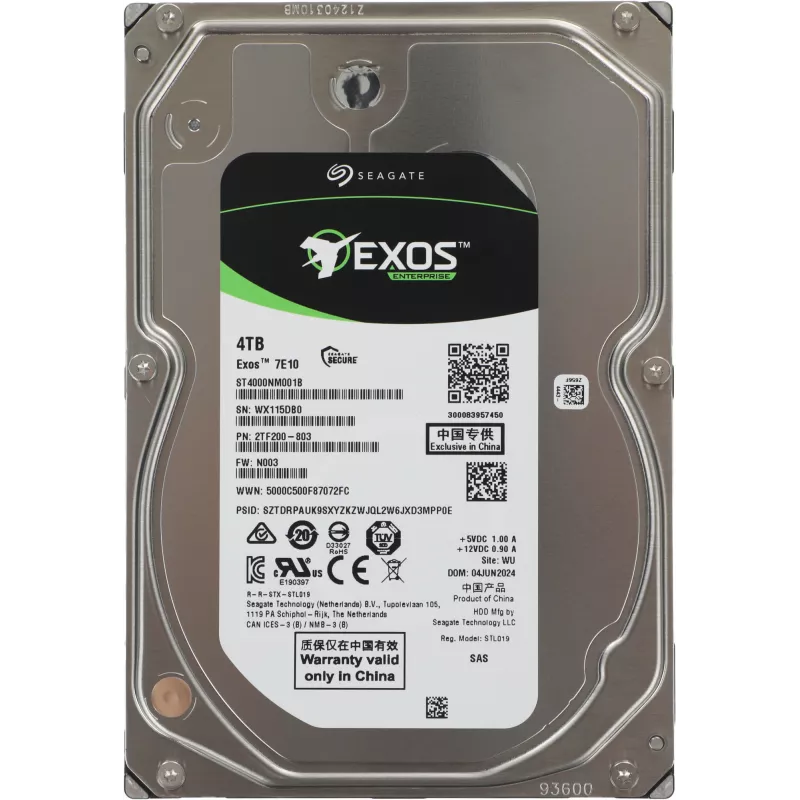 Жесткий диск Seagate SAS 3.0 4Tb ST4000NM001B Server Exos 7E10 512N (7200rpm) 256Mb 3.5"