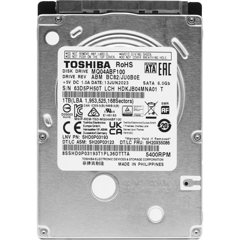 Жесткий диск Toshiba SATA-III 1Tb MQ04ABF100 MQ04 512E (5400rpm) 128Mb 2.5"