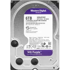 Жесткий диск WD SATA-III 6TB WD64PURZ Surveillance Purple (5400rpm) 256Mb 3.5"