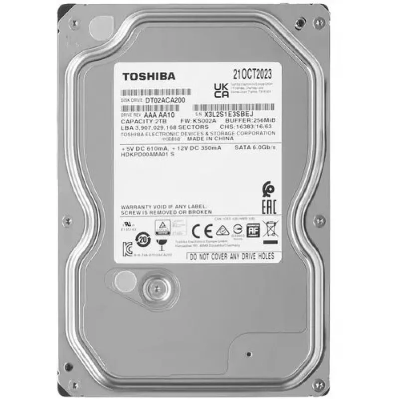 Жесткий диск Toshiba SATA-III 2TB DT02ACA200 Notebook/Desktop (7200rpm) 256Mb 3.5"