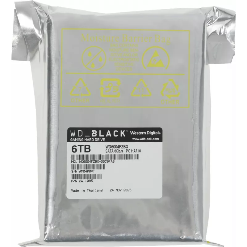 Жесткий диск WD SATA-III 6TB WD6004FZBX Desktop Black (7200rpm) 256Mb 3.5"