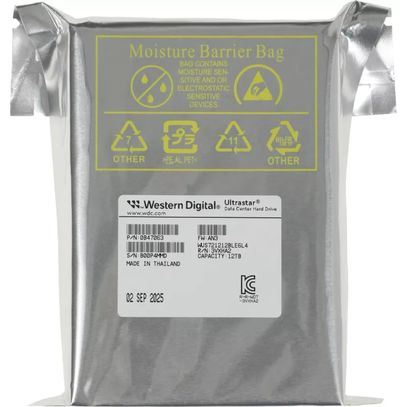 Жесткий диск WD SATA-III 12TB 0B47063 WUS721212BLE6L4 Ultrastar DC HC340 512E (7200rpm) 512Mb 3.5"