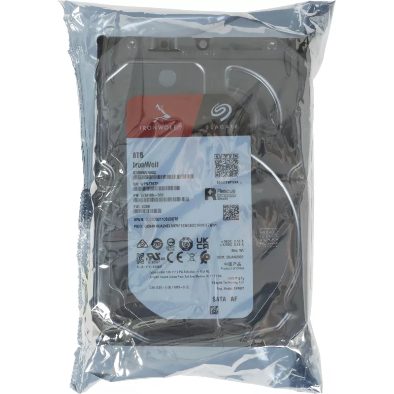Жесткий диск Seagate SATA-III 8TB ST8000VN002 NAS Ironwolf 512E (5400rpm) 256Mb 3.5"