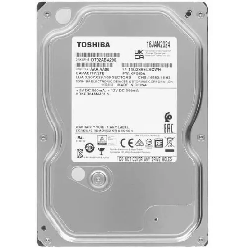 Жесткий диск Toshiba SATA-III 2TB DT02ABA200 Desktop (5400rpm) 128Mb 3.5"