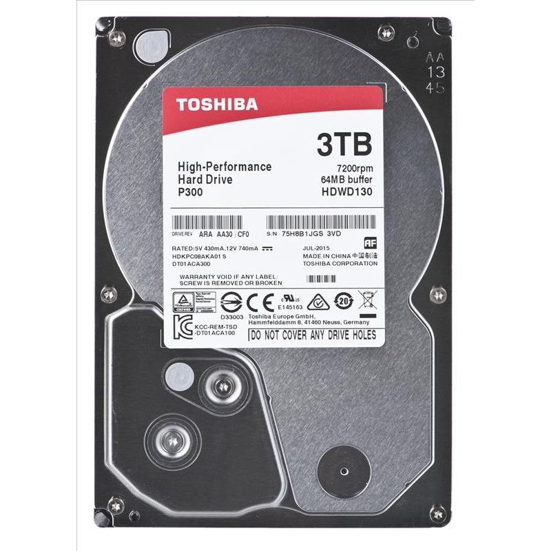 Жесткий диск Toshiba SATA-III 3Tb HDWD130UZSVA Desktop P300 (7200rpm) 64Mb 3.5