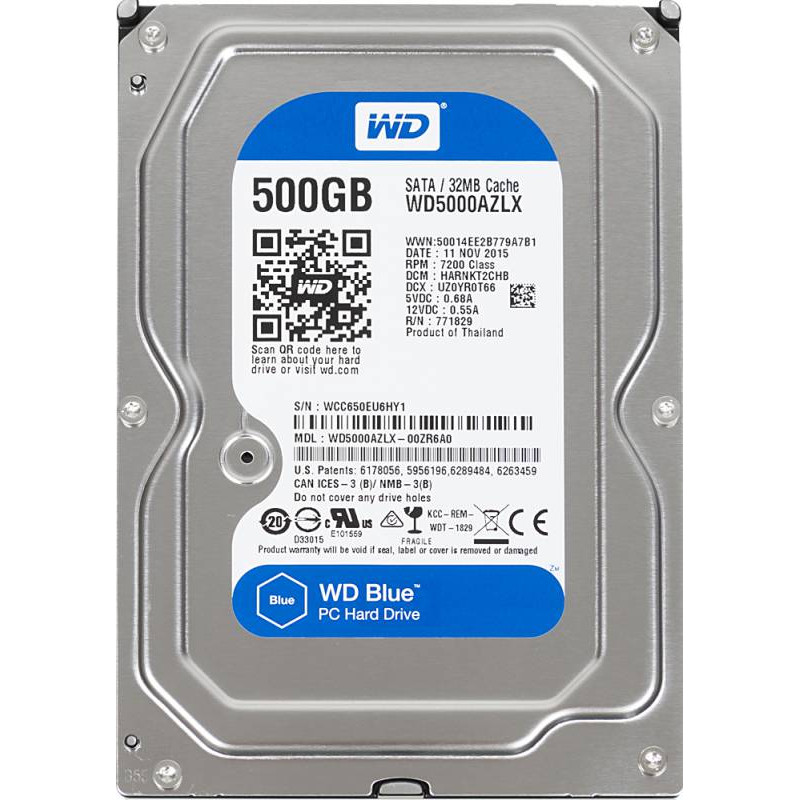 Жесткий диск WD Original SATA-III 500Gb WD5000AZLX Desktop Blue (7200rpm) 32Mb 3.5