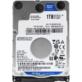 Жесткий диск WD SATA-III 1Tb WD10SPZX Notebook Blue (5400rpm) 128Mb 2.5"