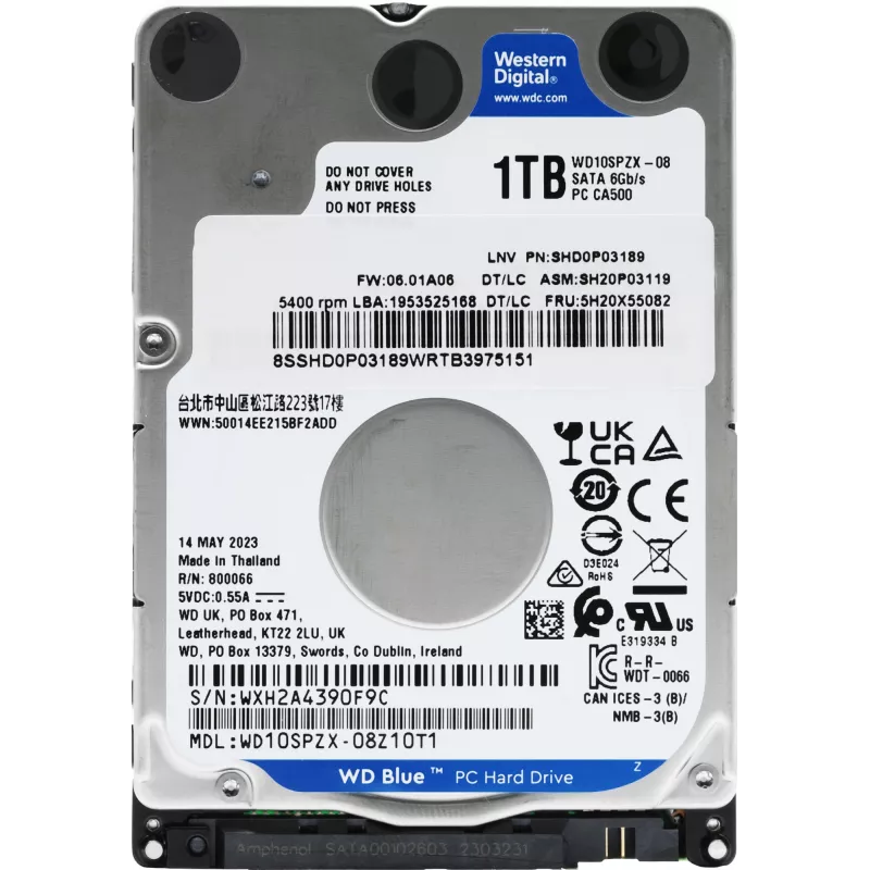 Жесткий диск WD SATA-III 1Tb WD10SPZX Notebook Blue (5400rpm) 128Mb 2.5