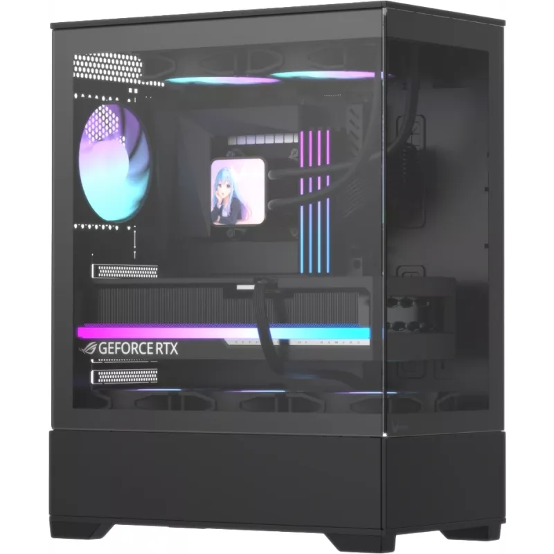 Корпус Formula Crystal Z1 V2 черный без БП ATX 6x120mm 2x140mm 1xUSB2.0 1xUSB3.0 audio bott PSU