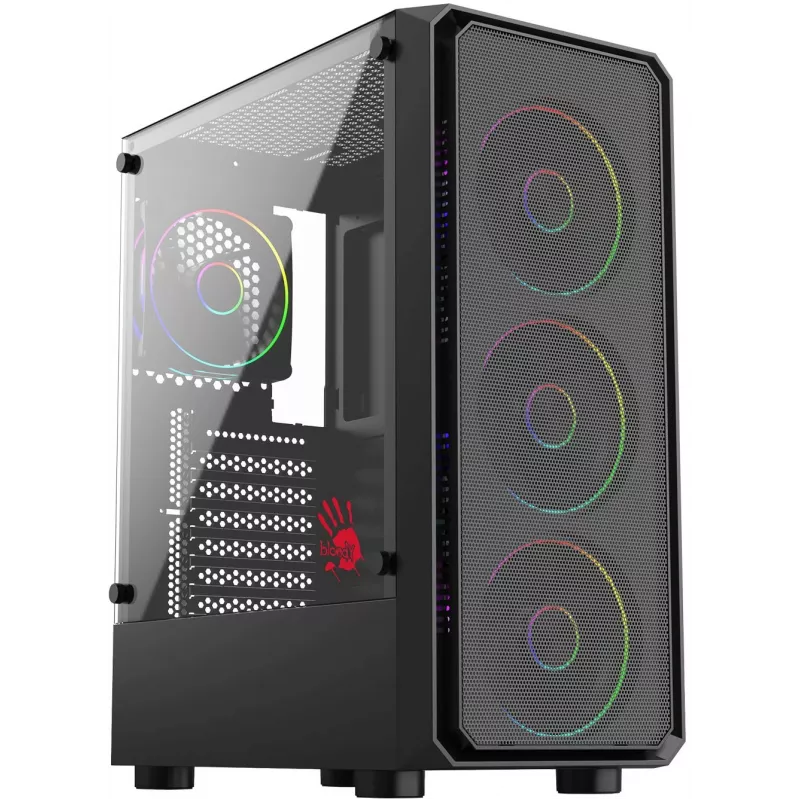 Корпус Bloody CC-126 черный без БП ATX 8x120mm 2xUSB2.0 1xUSB3.0 audio bott PSU