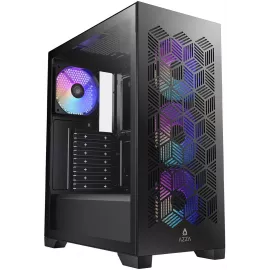 Корпус Azza AEROHEX черный без БП ATX 6x120mm 2x140mm 1xUSB2.0 1xUSB3.0 audio bott PSU
