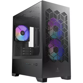 Корпус Azza AEROHEX-M черный без БП mATX 8x120mm 2x140mm 1xUSB2.0 2xUSB3.0 audio bott PSU