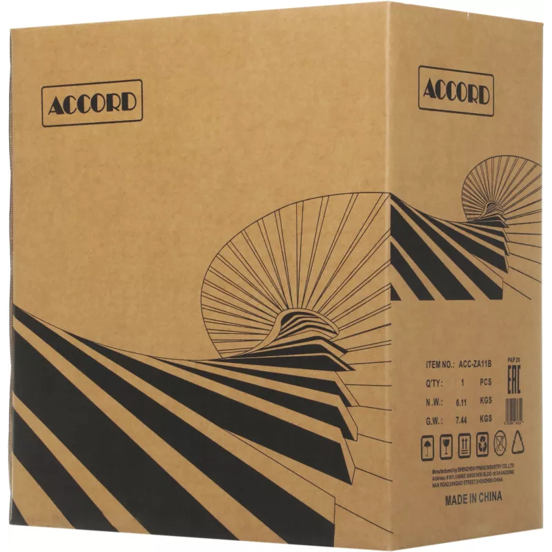 Корпус Accord ACC-ZA11B черный без БП ATX 10x120mm 1xUSB2.0 2xUSB3.0 audio bott PSU