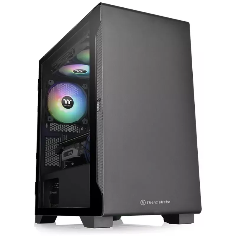 Корпус Thermaltake S100 TG черный без БП mATX 5x120mm 4x140mm 1x200mm 1xUSB3.0 1xUSB3.1 audio bott PSU